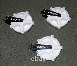 3 PACK Roland V Drums PD-80 Electronic 8 TOM Trigger Mesh pads in white