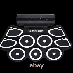 9 Pads Digital Electronic Drum USB Roll Up Silicone Drum Set with Foot Pedals