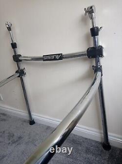 Alesis DM10 MK II 2 Pro Drum Frame Rack Chrome With 3 Cymbal Mounts And Logo