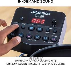 Alesis Drums Turbo Mesh Electric Drum Kit Quiet Pads 100+ Sounds Sticks Cabels