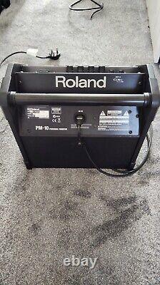Amplifier Roland Pm10 With Power Lead Vdrum Monitor Amp Very Good Condition