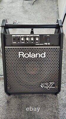 Amplifier Roland Pm10 With Power Lead Vdrum Monitor Amp Very Good Condition