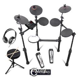 Carlsbro CSD100 R-PLUS Electronic Drum Kit 7 Piece Digital Set Stool, Headphones