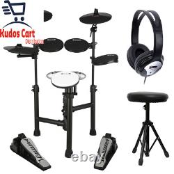 Carlsbro CSD120 Electronic Drum Kit with Headphones Stool & Drumsticks Foldable