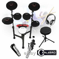 Carlsbro CSD130 R Electronic Drum Kit 8 Piece MIDI Sticks, Headphones, Stool