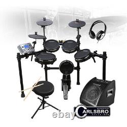 Carlsbro CSD400 Electronic Drum Kit 8 Piece MESH USB, Stool, Headphones, Monitor