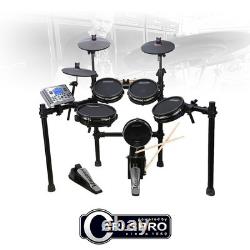 Carlsbro CSD400 Mesh Drum Kit 8-Piece Electronic Drum Set with Quiet Pads