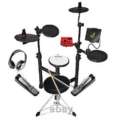 Carlsbro Jazz Style Electronic Drum Kit with Stool, Headphones & Tablet Holder