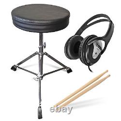 Carlsbro Jazz Style Electronic Drum Kit with Stool, Headphones & Tablet Holder