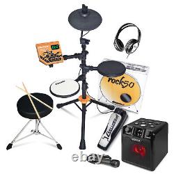 Carlsbro Rock 50 Electronic Drum Kit with Speaker, Stool & Headphones Set