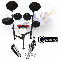 Complete 8 Piece Digital Drum Kit Set CSD130 R plus Stool, Drumsticks & Monitors