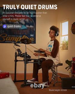 DED80 Electric Drum Kit Electronic Drum Sets for Beginner with 4 Quiet Mesh Drum