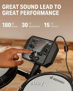 DED80 Electric Drum Kit Electronic Drum Sets for Beginner with 4 Quiet Mesh Drum