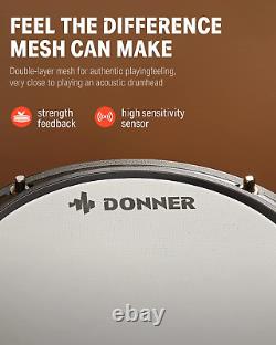 DED80 Electric Drum Kit Electronic Drum Sets for Beginner with 4 Quiet Mesh Drum