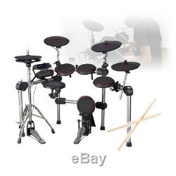 Digital Electronic Drum Kit USB MIDI Electric Pad Drums Set with Practice Sticks