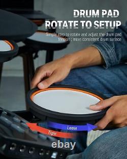 Donner DED-100 Electric Drum Kit Twin-Pedal 425 Sounds Headphone Stick Throne