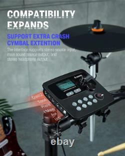 Donner DED-100 Electric Drum Kit Twin-Pedal 425 Sounds Headphone Stick Throne