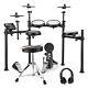 Donner Ded-200 Electric Drum Set 3 Cymbal Quiet Mesh Pads 450 Sounds Advancer