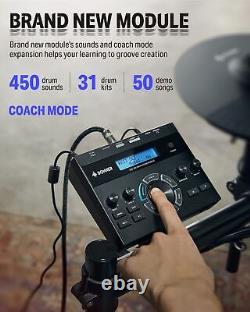 Donner DED-200 Electronic Drum Digital Kit Quiet Mesh Pad 450 Sounds Advancer/