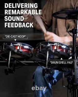 Donner DED-200 Electronic Drum Set Quiet Mesh Drum Pads 450 Sounds 31 Drum Kits