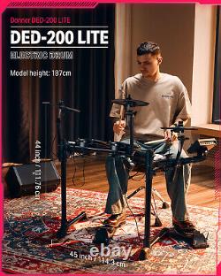 Donner DED-200 LITE Electric Drum Kit Quiet Mesh Pad 450 Sound 31 Drum Kit