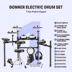 Donner DED-400 Professional Electronic Drum Set Kit with Drum Throne/Drumsticks