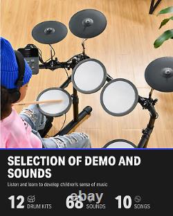 Donner DED-70 Electronic Drum Kit, Quiet Electric Drum Set for Beginner with Set