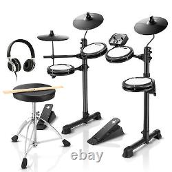 Donner DED-80 Electric Drum Kit 4 Quiet Mesh Pads 180 Sounds + Drum Lessons