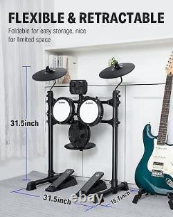 Donner DED-80 Electric Drum Kit 4 Quiet Mesh Pads 180 Sounds + Drum Lessons