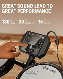 Donner DED-80 Electric Drum Kit, Electronic Drum Sets for Beginner with 4 Quiet