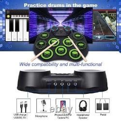 Drum Kit 10 Levels Black + Green Black + White Digital Electronic Drum Kit