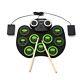 Drum Kit Black + Green Black + White Digital Electronic Drum Kit Foldable