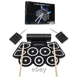 Drum Set Drum Kit Handle Set Silicone USB With Drumsticks 9 Pads Digital