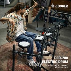 Electric Drum Kit Electronic Drum Set 4 Cymbal + Throne Headphone