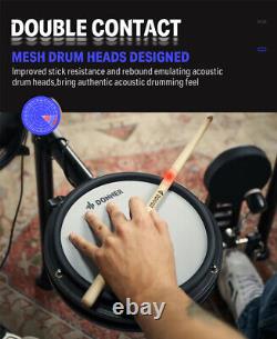 Electric Drum Kit Electronic Drum Set 4 Cymbal + Throne Headphone