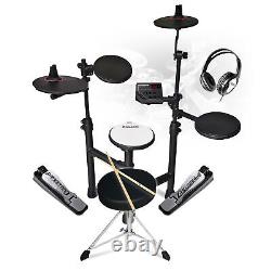 Electric Drum Kit Electronic Set 5-Piece Jazz Style, Stool, Headphones & Sticks