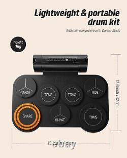 Electric Electronic Drum Kit 7 Pad Roll Up Silent + 40 Lessons Included