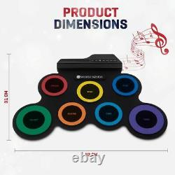 Electronic Digital Drum Mat 7 Pads Foot Padels USB Sticks Audio Music Silicone