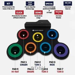 Electronic Digital Drum Mat 7 Pads Foot Padels USB Sticks Audio Music Silicone