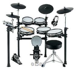 Electronic Drum E-Drum Kit Set 6 Mesh 4 Cymbals 2 Pedals Modul Set Stool Sticks