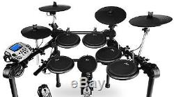 Electronic Drum Kit 5 Dual Zone Pads 4 Cymbals Pedal Sticks Rack Sound Module