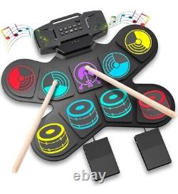 Electronic Drum Set, Uverbon Electric Drum Kit for Kids Colorful Drum Pad USB