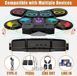Electronic Drum Set, Uverbon Electric Drum Kit for Kids Colorful Drum Pad USB