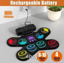 Electronic Drum Set, Uverbon Electric Drum Kit for Kids Colorful Drum Pad USB