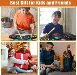 Electronic Drum Set, Uverbon Electric Drum Kit for Kids Colorful Drum Pad USB