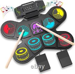 Electronic Drum Set, Uverbon Electric Drum Kit for Kids Colorful Drum Pad with &