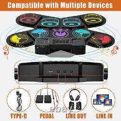 Electronic Drum Set, Uverbon Electric Drum Kit for Kids Colorful Drum Pad with &