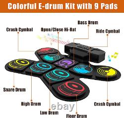 Electronic Drum Set, Uverbon Electric Drum Kit for Kids Colorful Drum Pad with &