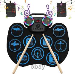 Electronic Drum Set, Uverbon Portable Roll-Up Drum Pad Electronic Drum Kit 9 for