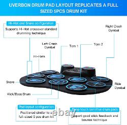 Electronic Drum Set, Uverbon Portable Roll-Up Drum Pad Electronic Drum Kit 9 for